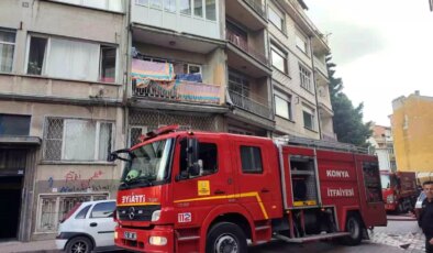 Konya’da Boşaltılan Apartmanda Yangın Paniği
