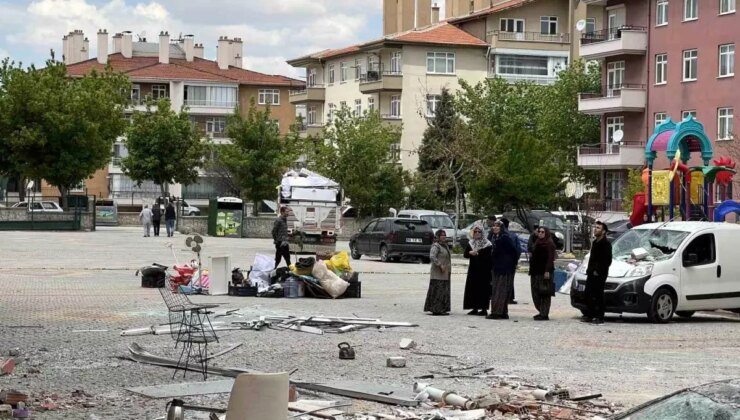 Konya’da Doğalgaz Patlamasında Aileler Eşyalarını Kurtarma Telaşına Düştü
