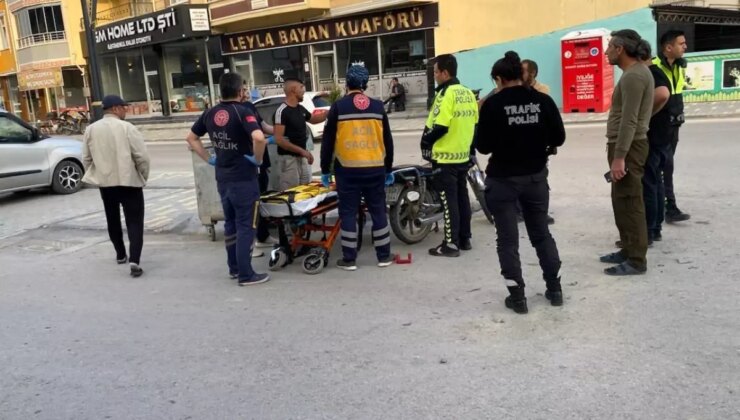 Konya’da Motosiklet Sürücüsü Kazada Yaralandı