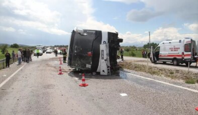 Konya’da Yolcu Otobüsü Devrildi: 13 Yaralı